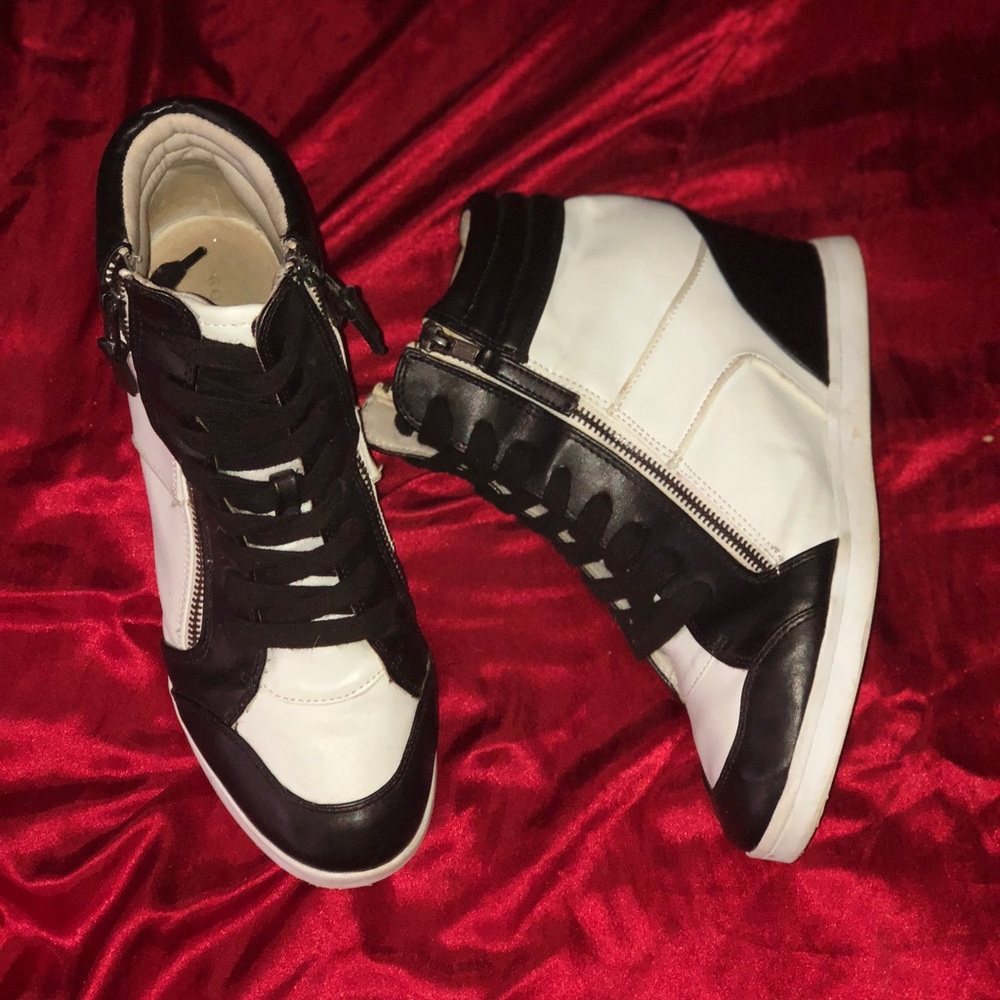 Cream & Black Wedges